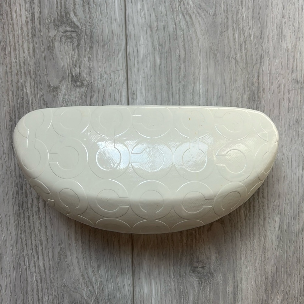 Coach White Logo Sunglasses Case